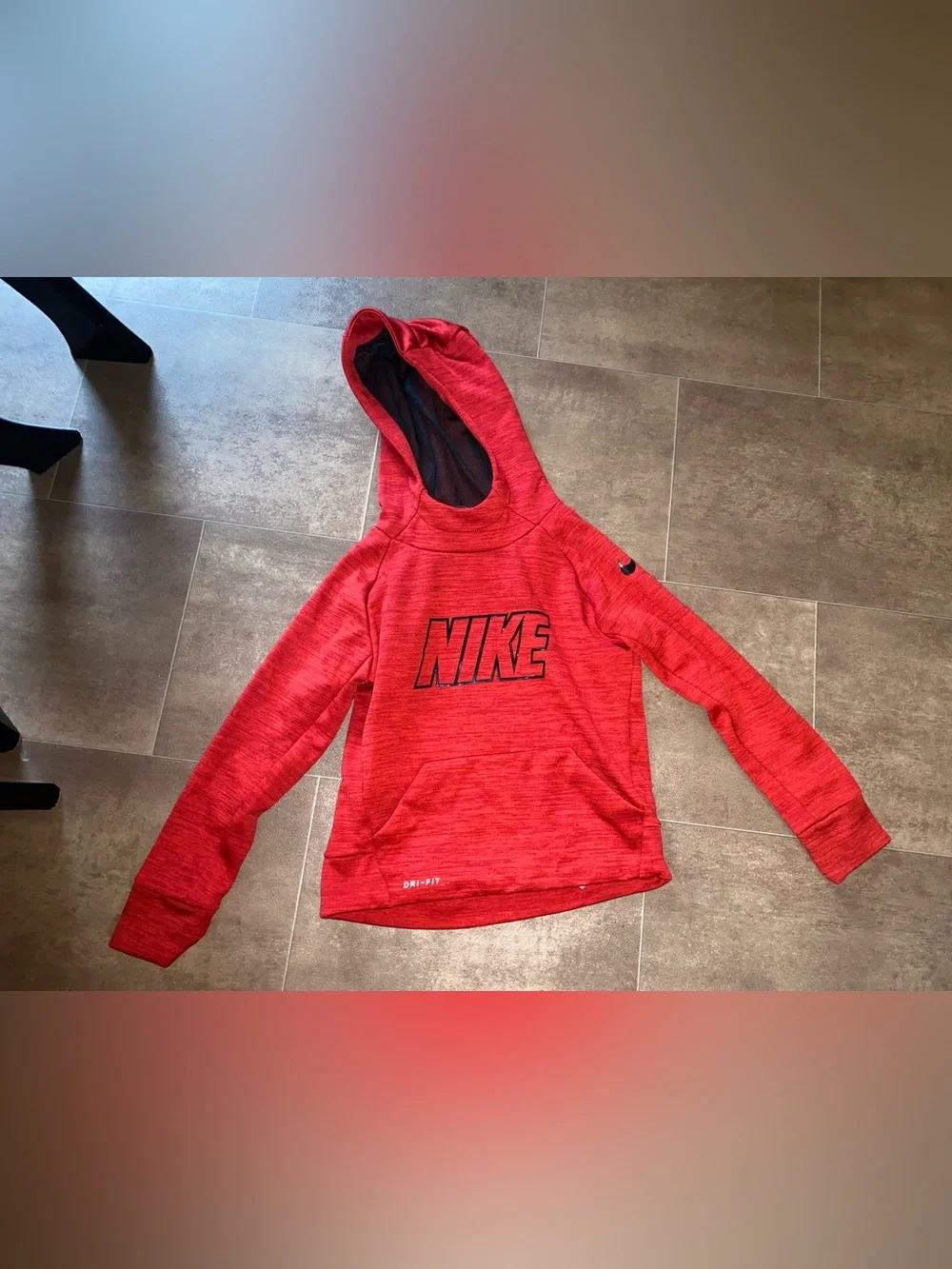 Nike Red Hooded Pullover with Black Logo